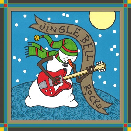 Framed Coalman The Snowman Guitar 1 Print