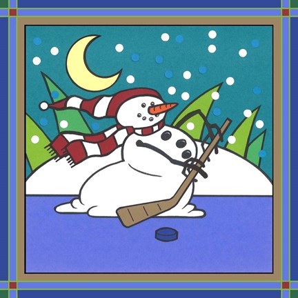 Framed Coalman The Snowman Hockey 1 Print