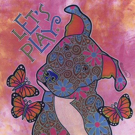 Framed Pit Bull Puppy IV Print