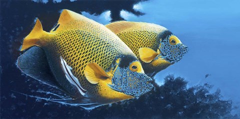 Framed Blue Face Angels Print