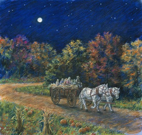 Framed Moonlight Hayride Print