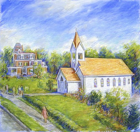 Framed Country Church Print