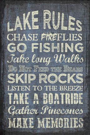 Framed Lake Rules Print