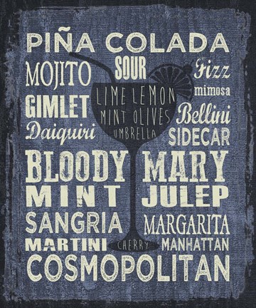 Framed Cocktail Sign III Print