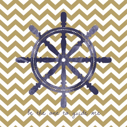 Framed Ship Wheel 2 Print