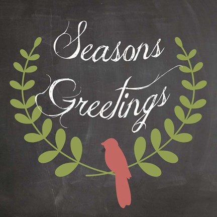 Framed Christmas Chalk 4 Print