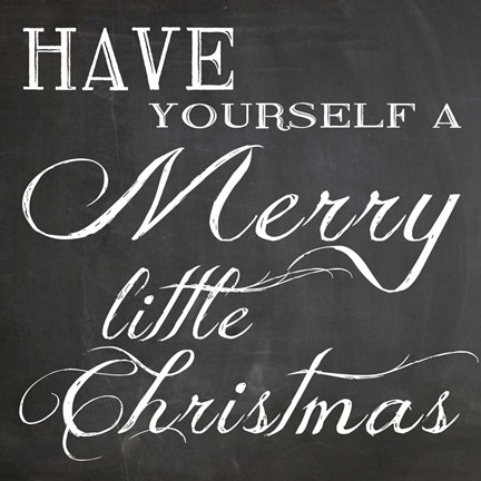 Framed Christmas Chalk 6 Print