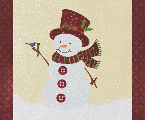 Framed Snowman Print