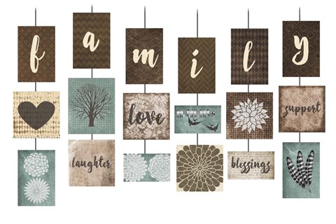 Framed Family Blessings (collage) Print