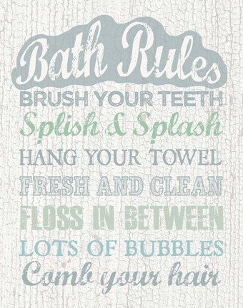 Framed Bath Rules Print