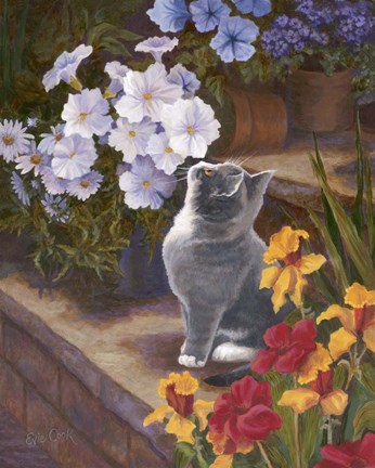 Framed Inspecting The Blooms Print