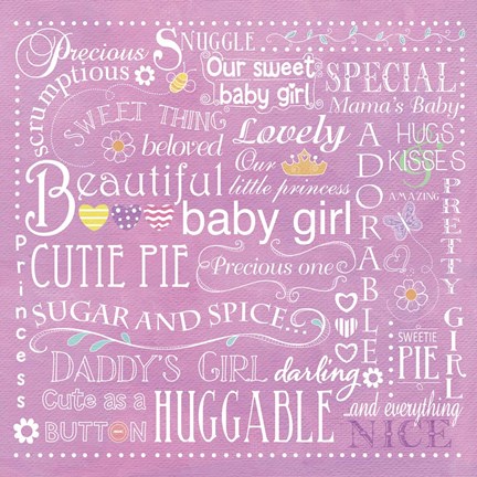 Framed Baby Girl Print