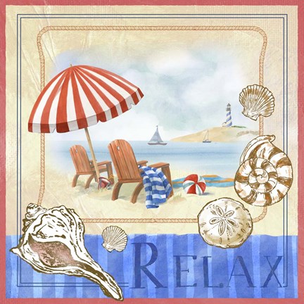 Framed Beach Life I Print