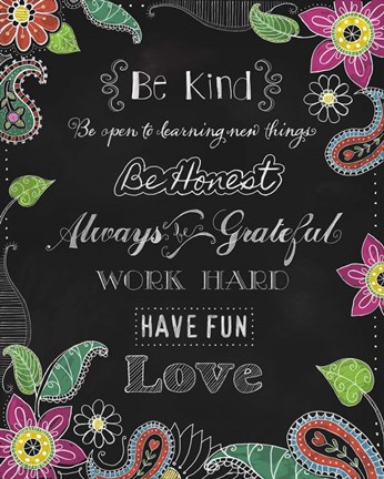 Framed Chalkboard Inspirations Print