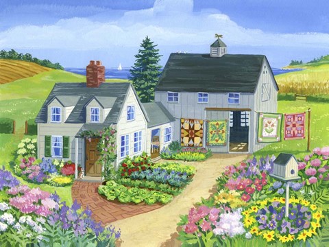 Framed Quilt Barn Print