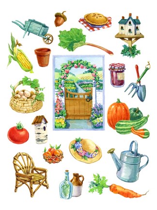 Framed Garden Gate Print