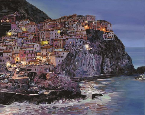 Framed Manarola at dusk Print
