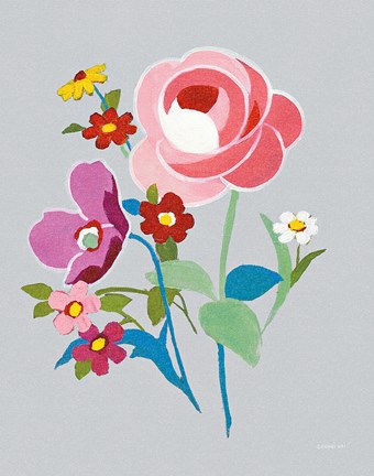 Framed Alpine Bouquet I Gray Print