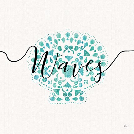 Framed Sea Charms III Teal Print