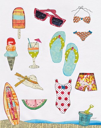 Framed At the Beach II v2 Print