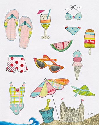 Framed At the Beach I v2 Print