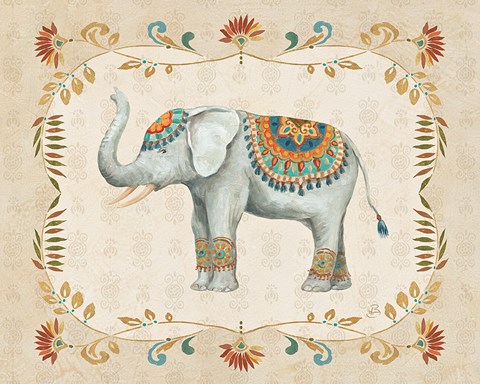 Framed Elephant Walk III Print