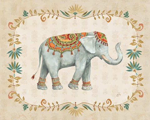 Framed Elephant Walk II Print