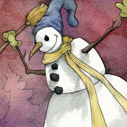 Framed Snowman IV Print