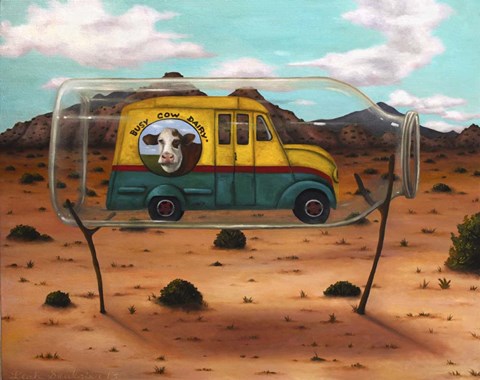 Framed Busy Cow Print