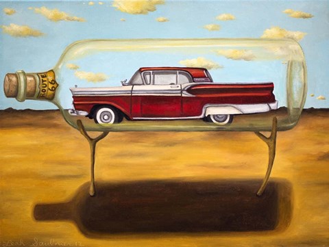Framed Galaxie In A Bottle Print