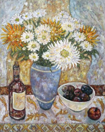 Framed Artist&#39;s Flowers Print