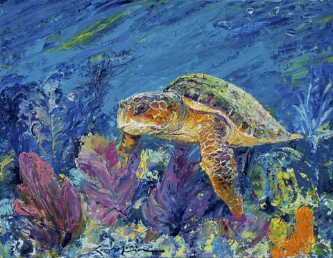 Framed Loggerhead Turtle Print