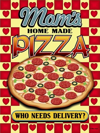 Framed Mom's Pizza Print