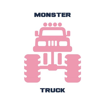 Framed Monster Truck Graphic Pink Part II Print
