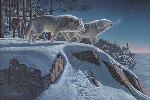 Framed Moonlight Prowlers Print