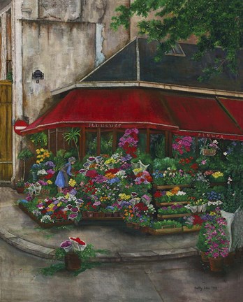 Framed Florist On The Rive Gauche Print