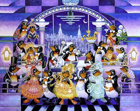 Framed Penguin Penthouse Print