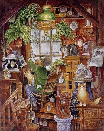 Framed Clock Man 2 Print