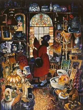 Framed Antique Lady Red Coat II Print