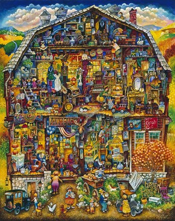 Framed Antique Barn Print