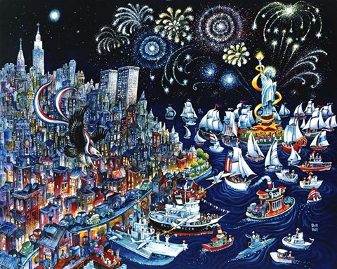 Framed Liberty With Eagle Print