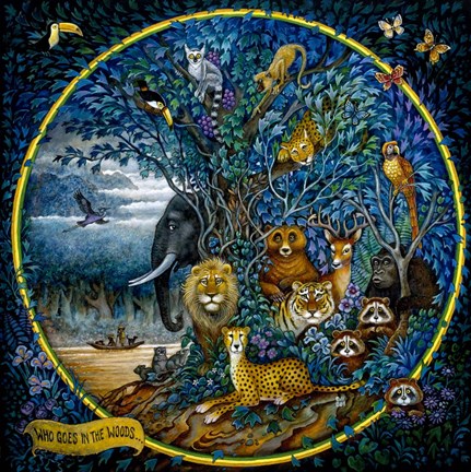 Framed Who Goes In The Woods Print