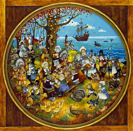 Framed New World Cats Print