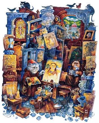 Framed Mona Cat Print