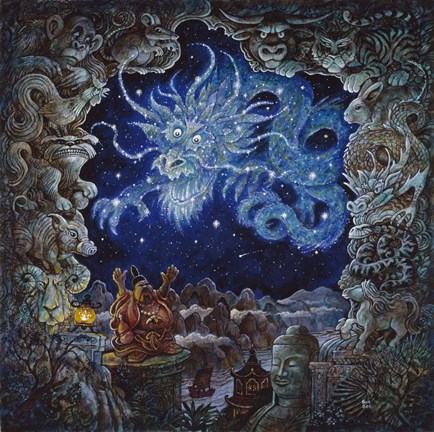 Framed Star Dragon Print