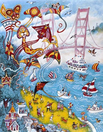 Framed Goldengate Kites Print