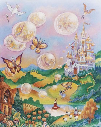 Framed Bubble Fairies Print