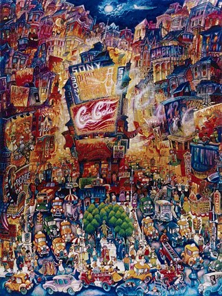 Framed Memories Of Times Square Print