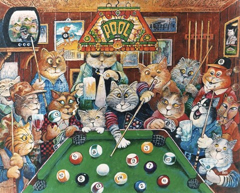 Framed Hustler ( Pool Cats ) Print