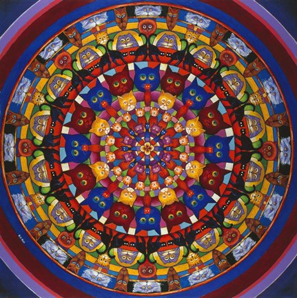 Framed Circle Of Cats Print